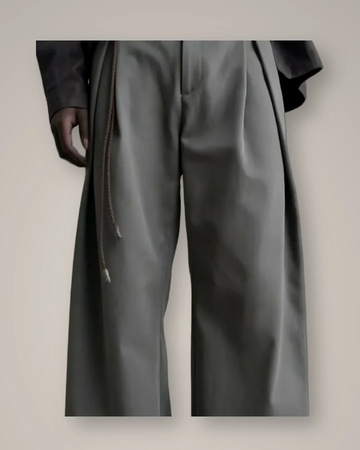 Pleated A-Line Cleanfit Trousers by 7HILL