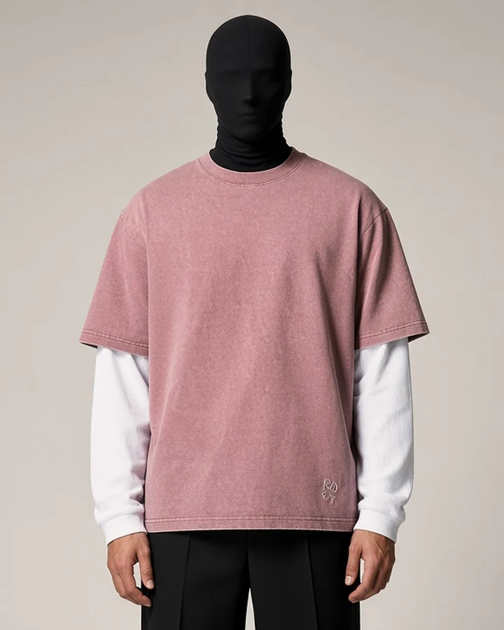 Randomevent — Washed Layered Long-Sleeve, in washed rose (white under-sleeve)