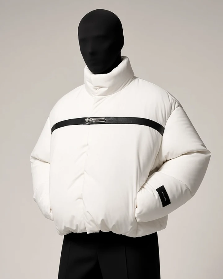 Unawares — Pin-Buckle Puffer, in white